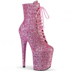 Pleaser Boots FLAMINGO-1020GWR Baby Pink Glitter/Baby Pink Glitter Ankle Boot