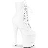 Pleaser Boots FLAMINGO-1020LWR White Leather/White Leather Ankle Boot