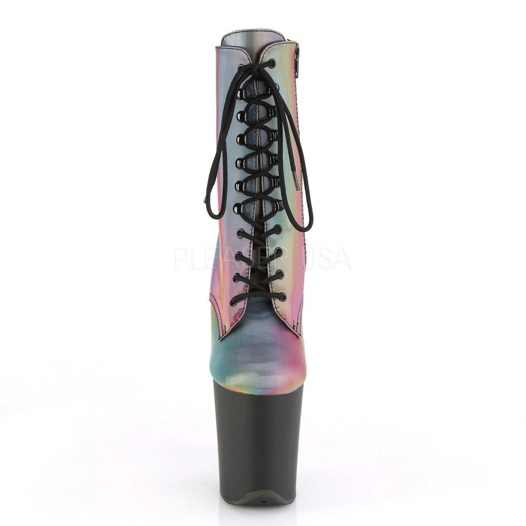 Pleaser FLAMINGO-1020REFL Rainbow Reflective Ankle Boot Boots 4 Pleaser FLAMINGO-1020REFL Rainbow Reflective Ankle Boot Boots