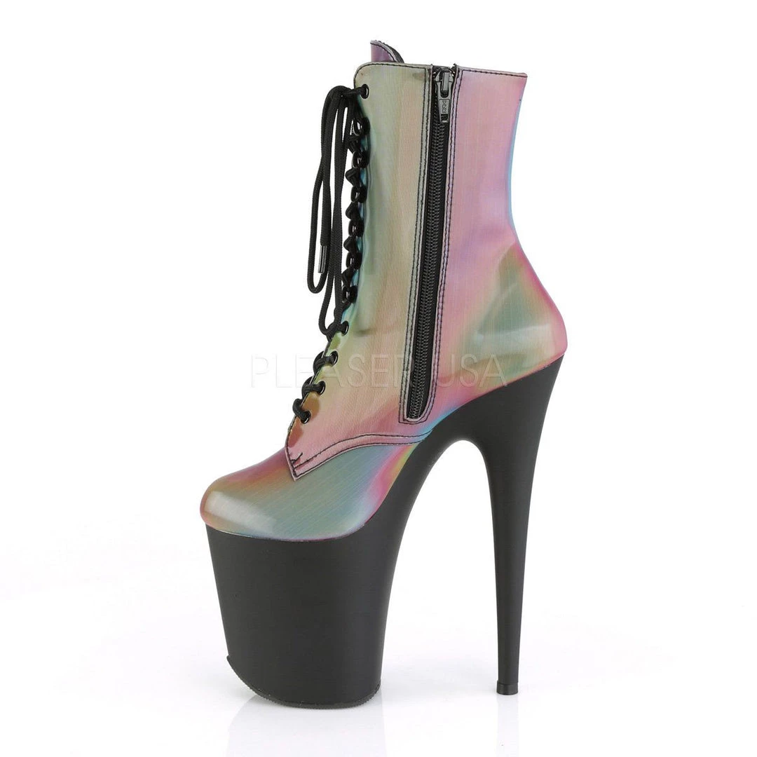 Pleaser FLAMINGO-1020REFL Rainbow Reflective Ankle Boot Boots 5 Pleaser FLAMINGO-1020REFL Rainbow Reflective Ankle Boot Boots