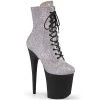 Pleaser FLAMINGO-1020RS Silver Rhinestone Ankle Boot