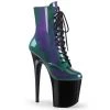 Pleaser FLAMINGO-1020SHG Purple-Green/Black Ankle Boot Boots