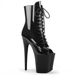 Pleaser FLAMINGO-1021 Black Patent Ankle Boot Boots