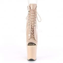Pleaser Boots FLAMINGO-1021 Nude Patent Ankle Boot