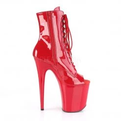 Pleaser Coming Soon (Pre-Order) FLAMINGO-1021 Red Patent/Red Ankle Boot