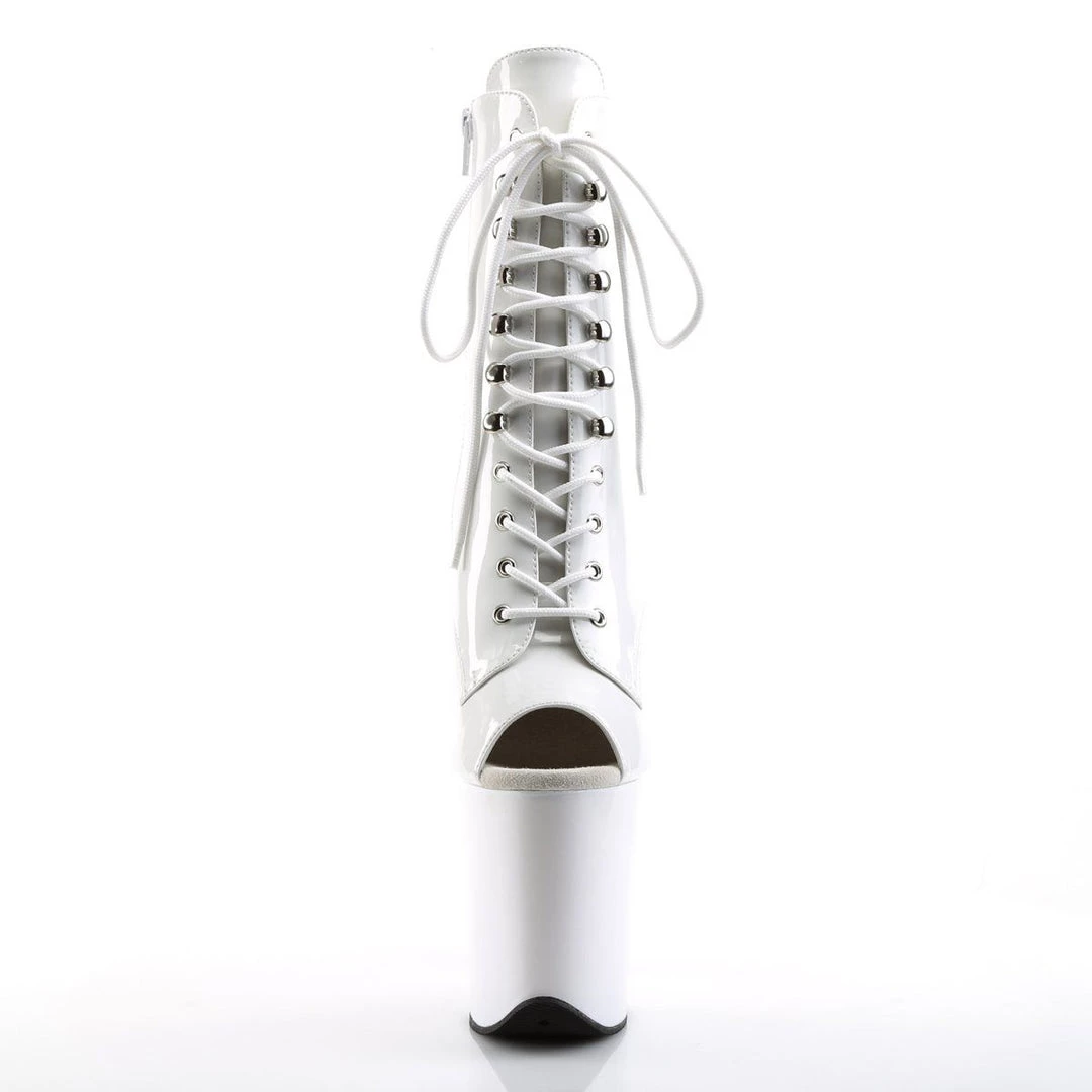 Pleaser Boots FLAMINGO-1021 White Patent Ankle Boot 4 Pleaser Boots FLAMINGO-1021 White Patent Ankle Boot