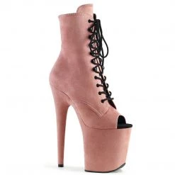 Pleaser FLAMINGO-1021FS Baby Pink Faux Suede/Baby Pink Faux Suede Ankle Boot
