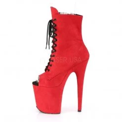 Pleaser FLAMINGO-1021FS Red Faux Suede/Red Faux Suede Ankle Boot Boots 10 Pleaser FLAMINGO-1021FS Red Faux Suede/Red Faux Suede Ankle Boot Boots