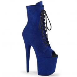 Pleaser FLAMINGO-1021FS Royal Blue Faux Suede Ankle Boot Boots