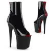 Pleaser FLAMINGO-1025 Black-Red Patent/Black Ankle Boot 2 Pleaser FLAMINGO-1025 Black-Red Patent/Black Ankle Boot