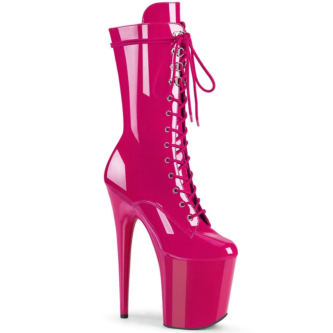 Pleaser FLAMINGO-1050 Hot Pink Patent Mid-Calf Boot 9 Pleaser FLAMINGO-1050 Hot Pink Patent Mid-Calf Boot