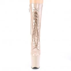 Pleaser FLAMINGO-1050 Nude Patent Mid-Calf Boot Boots