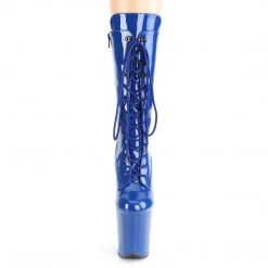 Pleaser Boots FLAMINGO-1050 Royal Blue Patent Mid-Calf Boot