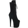 Pleaser FLAMINGO-1050FS Black Faux Suede/Black Faux Suede Mid-Calf Boot Boots