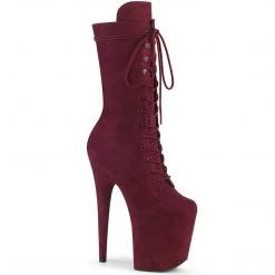 Pleaser Boots FLAMINGO-1050FS Burgundy Faux Suede/Burgundy Faux Suede Mid-Calf Boot