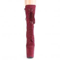 Pleaser Boots FLAMINGO-1050FS Burgundy Faux Suede/Burgundy Faux Suede Mid-Calf Boot