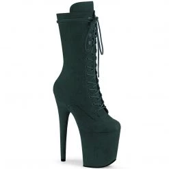 Pleaser FLAMINGO-1050FS Emerald Green Faux Suede Mid-Calf Boot