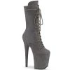 Pleaser Boots FLAMINGO-1050FS Grey Faux Suede/Grey Faux Suede Mid-Calf Boot