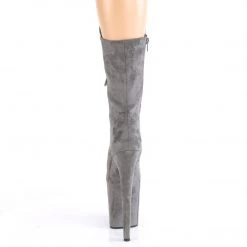 Pleaser Boots FLAMINGO-1050FS Grey Faux Suede/Grey Faux Suede Mid-Calf Boot