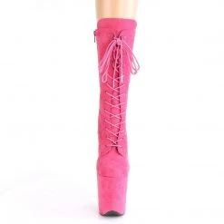 Pleaser FLAMINGO-1050FS Hot Pink Faux Suede/Hot Pink Faux Suede Mid-Calf Boot