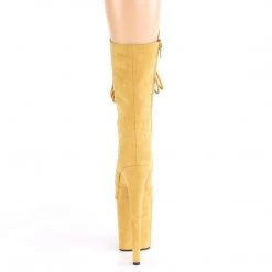 Pleaser Boots FLAMINGO-1050FS Mustard Faux Suede/Mustard Faux Suede Mid-Calf Boot