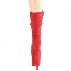Pleaser Boots FLAMINGO-1050FS Red Faux Suede/Red Faux Suede Mid-Calf Boot 11 Pleaser Boots FLAMINGO-1050FS Red Faux Suede/Red Faux Suede Mid-Calf Boot