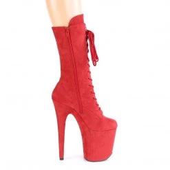 Pleaser Boots FLAMINGO-1050FS Red Faux Suede/Red Faux Suede Mid-Calf Boot 12 Pleaser Boots FLAMINGO-1050FS Red Faux Suede/Red Faux Suede Mid-Calf Boot