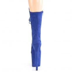 Pleaser Boots FLAMINGO-1050FS Royal Blue Faux Suede/Royal Blue Suede Mid-Calf Boot