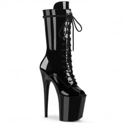 Pleaser Boots FLAMINGO-1051 Black Patent Mid-Calf Boot