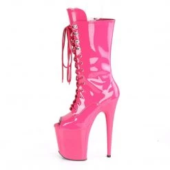 Pleaser FLAMINGO-1051 Hot Pink Patent Mid-Calf Boot 10 Pleaser FLAMINGO-1051 Hot Pink Patent Mid-Calf Boot
