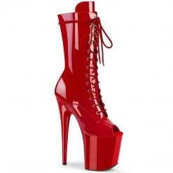 Pleaser FLAMINGO-1051 Red Patent Mid-Calf Boot Boots