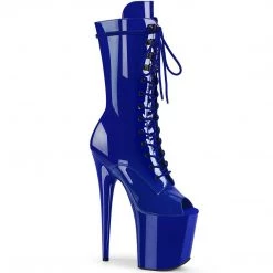 Pleaser FLAMINGO-1051 Royal Blue Patent Mid-Calf Boot Boots 13 Pleaser FLAMINGO-1051 Royal Blue Patent Mid-Calf Boot Boots