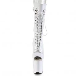 Pleaser FLAMINGO-1051 White Patent Mid-Calf Boot