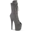 Pleaser FLAMINGO-1051FS Grey Faux Suede/Grey Faux Suede Mid-Calf Boot