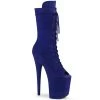 Pleaser Boots FLAMINGO-1051FS Royal Blue Faux Suede/Royal Blue Faux Suede Mid-Calf Boot