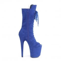 Pleaser Boots FLAMINGO-1051FS Royal Blue Faux Suede/Royal Blue Faux Suede Mid-Calf Boot