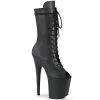 Pleaser FLAMINGO-1051LWR Black Leather Mid-Calf Boot Boots