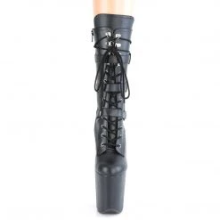 Pleaser Boots FLAMINGO-1053 Black Faux Leather Mid-Calf Boot