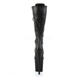 Pleaser FLAMINGO-2023 Black Stretch Pu Knee Boot Boots