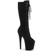 Pleaser FLAMINGO-2051FS Black Faux Suede Knee Boot Boots