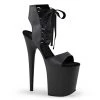 Pleaser FLAMINGO-800-14 Black Faux Leather Platform Sandal Boots
