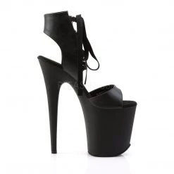 Pleaser FLAMINGO-800-14 Black Faux Leather Platform Sandal Boots