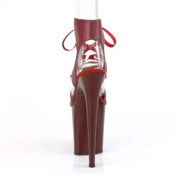 Pleaser FLAMINGO-800-14 Burgundy Faux Leather/Burgundy Matte Platform Sandal Shoes