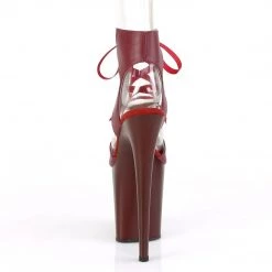 Pleaser FLAMINGO-800-14 Burgundy Faux Leather/Burgundy Matte Platform Sandal Shoes