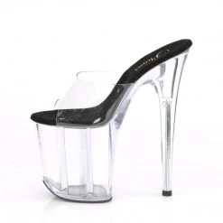 Pleaser FLAMINGO-801 Clear-Black/Clear Slide Shoes 10 Pleaser FLAMINGO-801 Clear-Black/Clear Slide Shoes