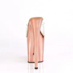 Pleaser Shoes FLAMINGO-801 Clear/Rose Gold Chrome Slide