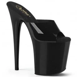 Pleaser Shoes FLAMINGO-801N Black (Jelly-Like) TPU Slide