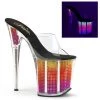 Pleaser Shoes FLAMINGO-801SRS Clear/Neon Multi SRS Slide