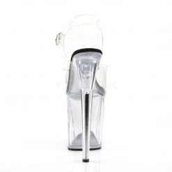 Pleaser FLAMINGO-808 Clear-Black/Clear Platform Sandal Shoes