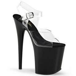 Pleaser New Arrivals FLAMINGO-808 Clear/Black Platform Sandal